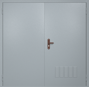 Двупольная техническая дверь RAL 7040 (вентиляция)