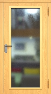 Однопольная противопожарная дверь eiw60 МДФ с максимальным остеклением