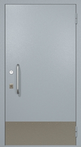 Однопольная техническая дверь RAL 7040 (ручка-скоба, отбойник)