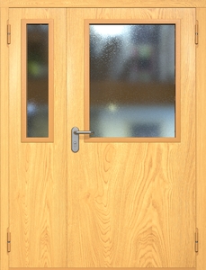 Полуторная противопожарная дверь ei60 МДФ с широкими стеклопакетами