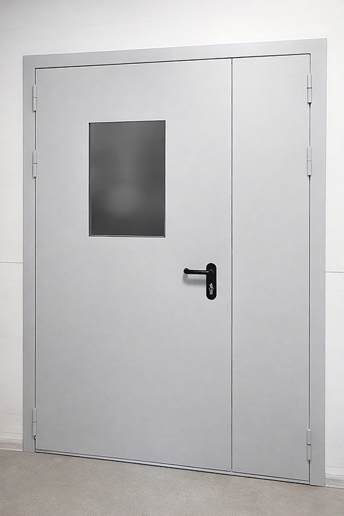 Полуторная дверь с окном