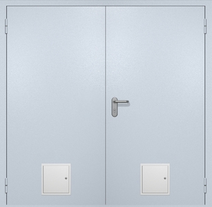 Двупольная противопожарная дверь ei60 RAL 7035 (стыковочный узел 2 шт)