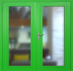 Двупольная противопожарная дверь eiw60 RAL 6038 с максимальным остеклением (обе створки) Двупольная противопожарная дверь eiw60 RAL 6038 с максимальным остеклением (обе створки)