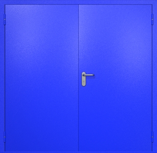 Двупольная противопожарная дверь ei60 RAL 5002 Двупольная противопожарная дверь ei60 RAL 5002