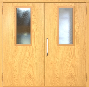 Двупольная техническая дверь МДФ с узкими стеклопакетами (ручка-скоба) Двупольная техническая дверь МДФ с узкими стеклопакетами (ручка-скоба)