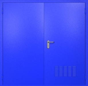 Двупольная техническая стальная дверь RAL 5002 (вентиляция) Двупольная техническая стальная дверь RAL 5002 (вентиляция)