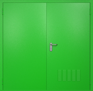 Двупольная техническая стальная дверь RAL 6038 (вентиляция)