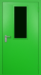 Однопольная противопожарная дверь ei60 RAL 6038 с узким стеклопакетом Однопольная противопожарная дверь ei60 RAL 6038 с узким стеклопакетом