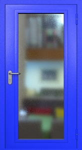 Однопольная противопожарная дверь eiw60 RAL 5002 с максимальным остеклением Однопольная противопожарная дверь eiw60 RAL 5002 с максимальным остеклением