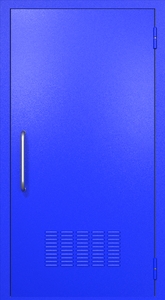 Однопольная техническая дверь RAL 5002 (ручка-скоба, вентиляция)