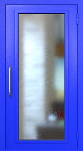 Однопольная техническая дверь RAL 5002 с максимальным остеклением (ручка-скоба)