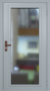 Однопольная техническая дверь RAL 7040 с максимальным остеклением Однопольная техническая дверь RAL 7040 с максимальным остеклением