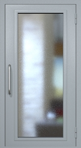 Однопольная техническая дверь RAL 7040 с максимальным остеклением (ручка-скоба)