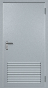 Однопольная техническая дверь RAL 7040 с жалюзийной решеткой