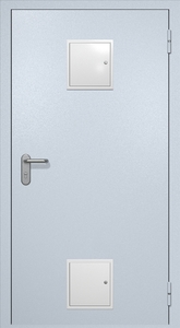 Однопольная противопожарная дверь ei60 RAL 7035 (стыковочный узел 2 шт) Однопольная противопожарная дверь ei60 RAL 7035 (стыковочный узел 2 шт)