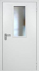 Однопольная противопожарная дверь ei60 RAL 9003 с узким стеклопакетом Однопольная противопожарная дверь ei60 RAL 9003 с узким стеклопакетом