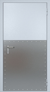 Однопольная противопожарная дверь ei60 RAL 7035 (широкий отбойник 2 шт)