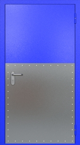 Однопольная противопожарная дверь ei60 RAL 5002 (широкий отбойник 2 шт)