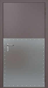 Однопольная противопожарная дверь ei60 RAL 8017 (широкий отбойник 1 шт)