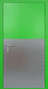 Однопольная противопожарная дверь ei60 RAL 6038 (широкий отбойник 1 шт)