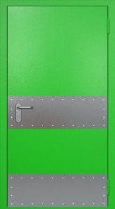 Однопольная противопожарная дверь ei60 RAL 6038 (узкий отбойник 2 шт)