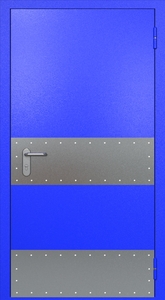 Однопольная противопожарная дверь ei60 RAL 5002 (узкий отбойник 2 шт)