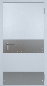 Однопольная противопожарная дверь ei60 RAL 7035 (узкий отбойник 2 шт)