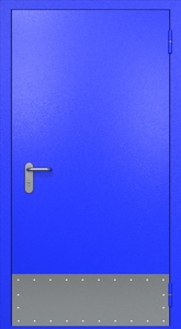 Однопольная противопожарная дверь ei60 RAL 5002 (узкий отбойник 1 шт)