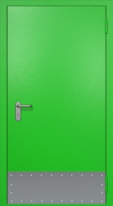 Однопольная противопожарная дверь ei60 RAL 6038 (узкий отбойник 1 шт)