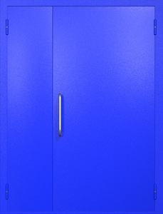 Полуторная техническая дверь RAL 5002 (ручка-скоба)