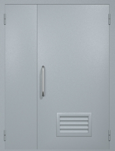 Полуторная техническая дверь RAL 7040 (ручка-скоба, вентиляция-жалюзи) Полуторная техническая дверь RAL 7040 (ручка-скоба, вентиляция-жалюзи)