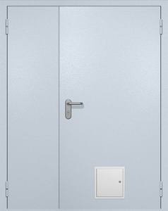 Полуторная противопожарная дверь ei60 RAL 7035 (стыковочный узел 1 шт)