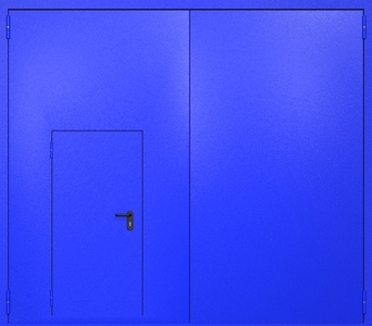 Противопожарные ворота ei60 RAL 5002 с калиткой Противопожарные ворота ei60 RAL 5002 с калиткой