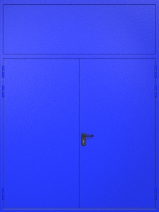 Противопожарные ворота ei60 RAL 5002 с верхней вставкой