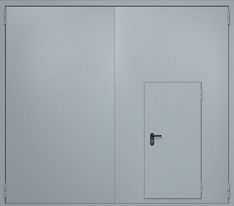 Противопожарные ворота ei60 RAL 7040 с калиткой Противопожарные ворота ei60 RAL 7040 с калиткой