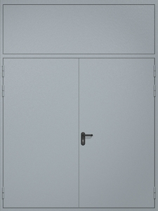 Противопожарные ворота ei60 RAL 7040 с верхней вставкой