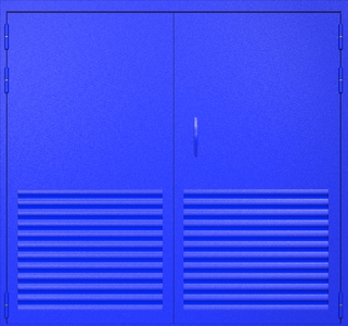 Технические ворота RAL 5002 с вентиляцией