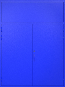 Технические ворота RAL 5002 с верхней вставкой