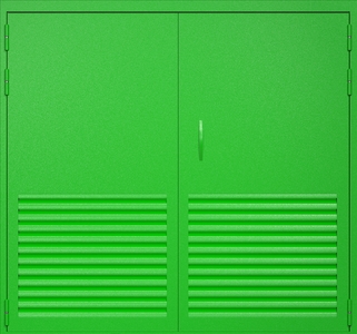 Технические ворота RAL 6038 с вентиляцией