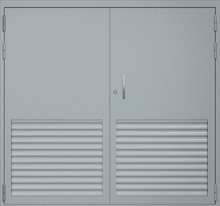 Технические ворота RAL 7040 с вентиляцией