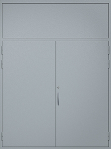 Технические ворота RAL 7040 с верхней вставкой